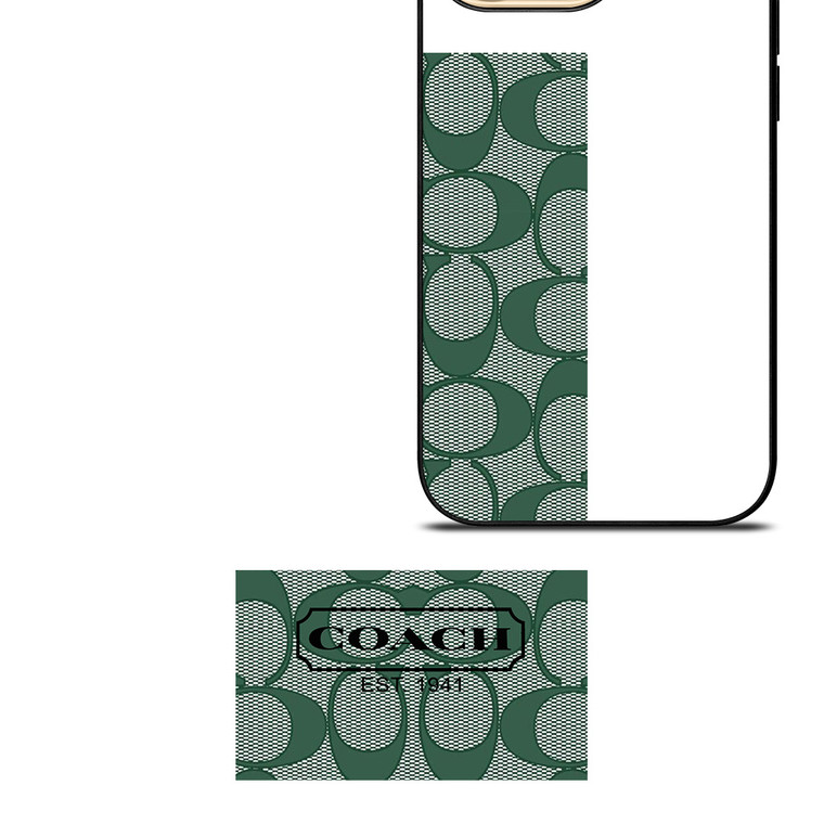 COACH GREEN LOGO PATTERN iPhone 14 Pro Max Case Cover