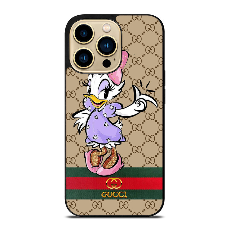 GUCCI LOGO PATTERN DAISY DUCK DISNEY iPhone 14 Pro Max Case Cover