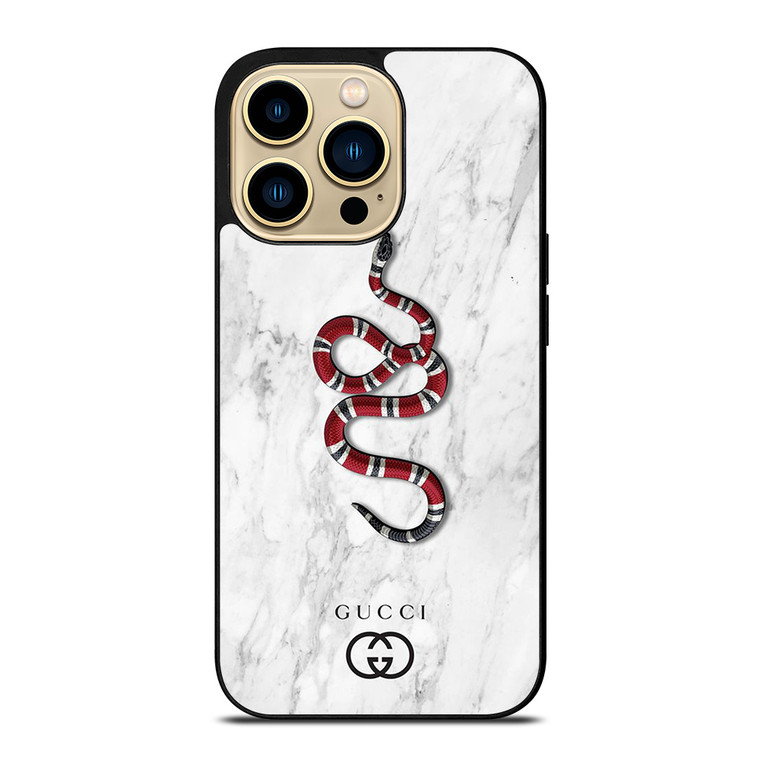 GUCCI LOGO SNAKE MARBLE iPhone 14 Pro Max Case Cover