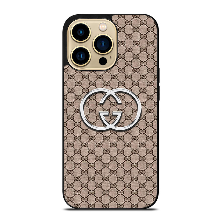 GUCCI PATTERN EMBLEM iPhone 14 Pro Max Case Cover