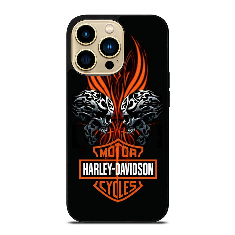 HARLEY DAVIDSON MOTORCYCLE METAL SKULL iPhone 14 Pro Max Case Cover