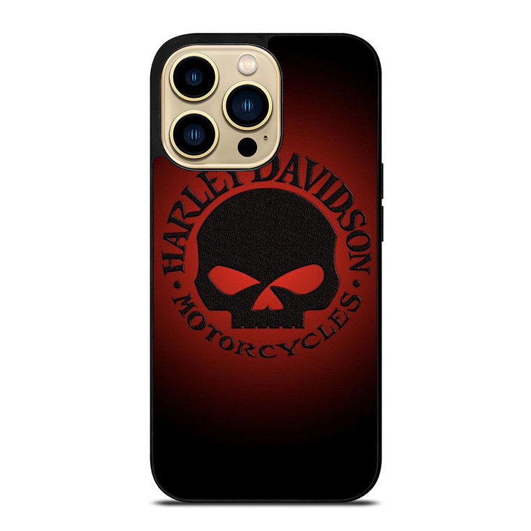 HARLEY DAVIDSON MOTORCYCLES COMPANY SKULL LOGO RED iPhone 14 Pro Max Case Cover