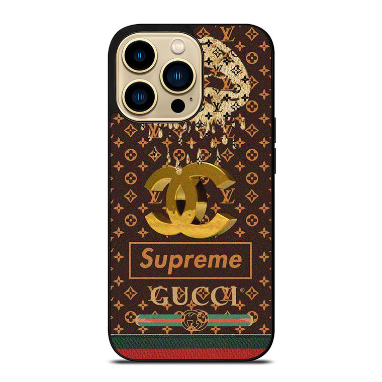 LOUIS VUITTON CHANEL SUPREME GUCCI PATTERN iPhone 14 Pro Max Case Cover