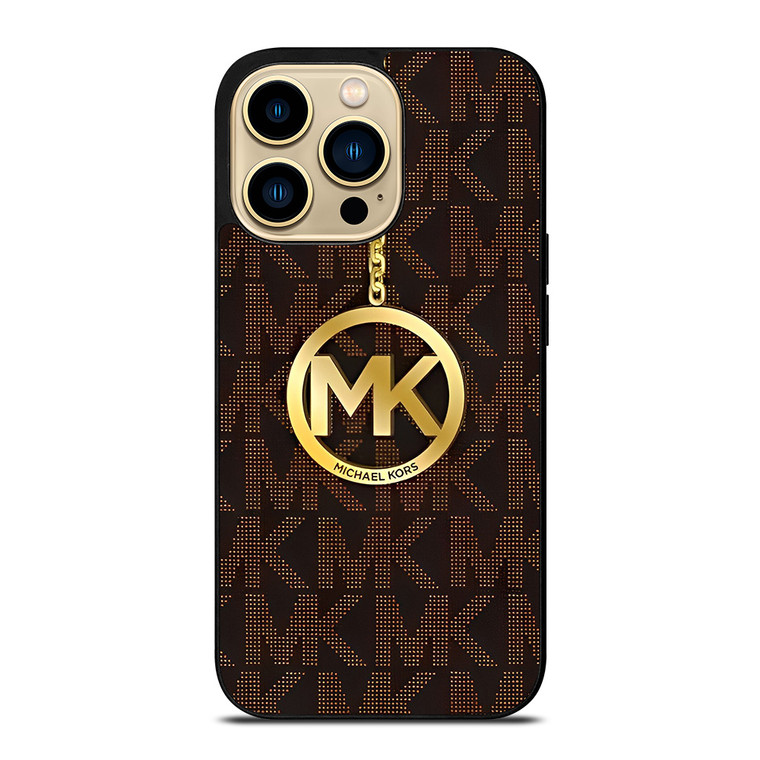 MICHAEL KORS MK GOLD EMBLEM iPhone 14 Pro Max Case Cover