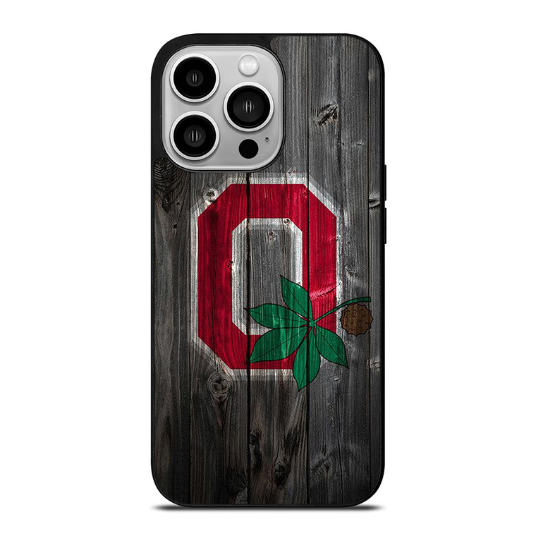 OHIO STATE BUCKEYES LOGO WOOD  iPhone 14 Pro Case Cover