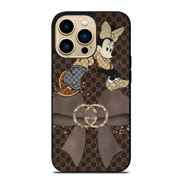MICKEY MINNIE MOUSE DISNEY MOUSE GUCCI LOGO RIBBON iPhone 14 Pro Max Case Cover