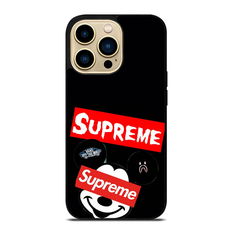 MICKEY MOUSE HYPEBEAST SUPREME iPhone 14 Pro Max Case Cover