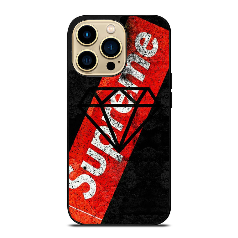 SUPREME X DIAMOND SUPPLY CO BLACK iPhone 14 Pro Max Case Cover