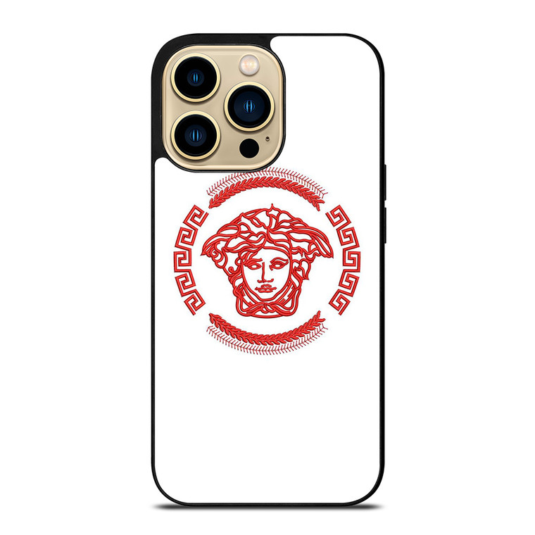 VERSACE LOGO RED EMBROIDERY ICON iPhone 14 Pro Max Case Cover