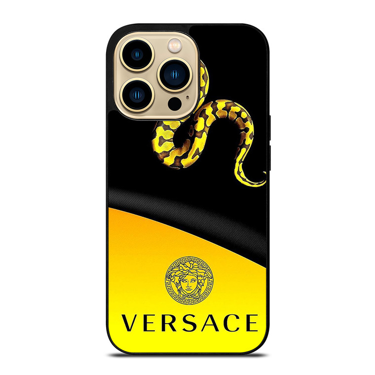 VERSACE LOGO SNAKE ICON YELLOW iPhone 14 Pro Max Case Cover