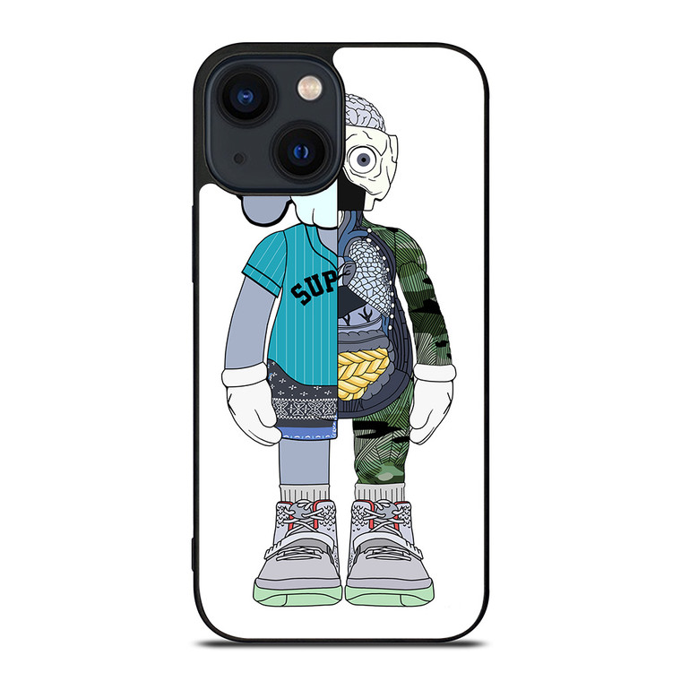 BEARBRICK X SUPREME X KAWS iPhone 14 Plus Case Cover BEARBRICK X SUPREME X KAWS iPhone 14 Plus Case Cover