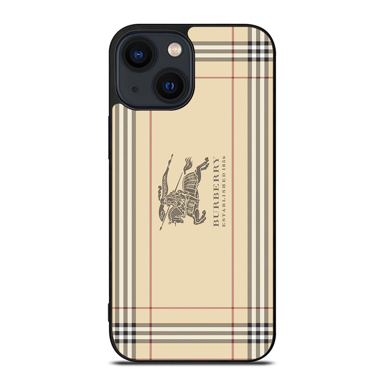 BURBERRY PATTERN LOGO 1856 iPhone 14 Plus Case Cover