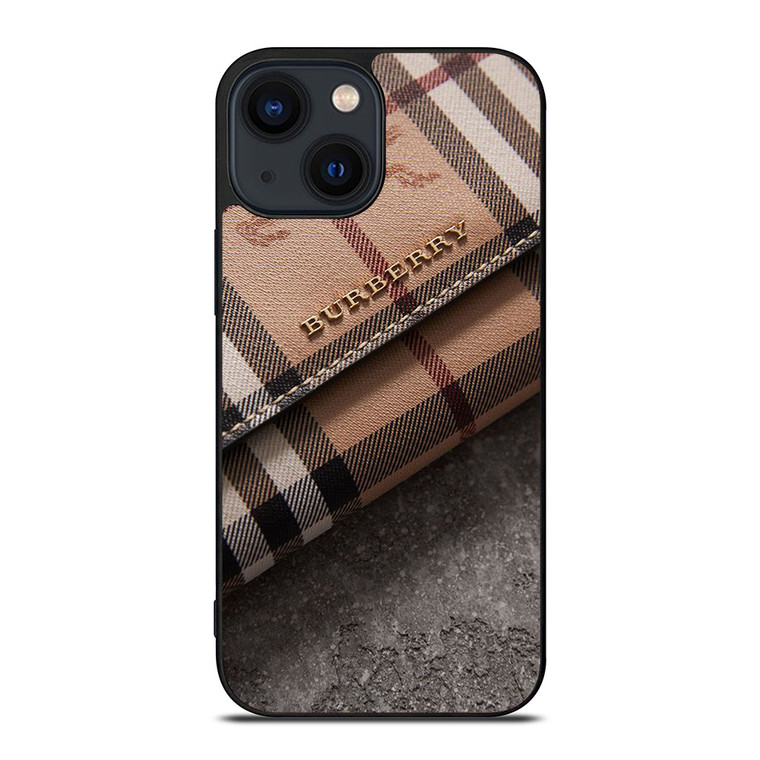 BURBERRY PATTERN ON WALLET iPhone 14 Plus Case Cover