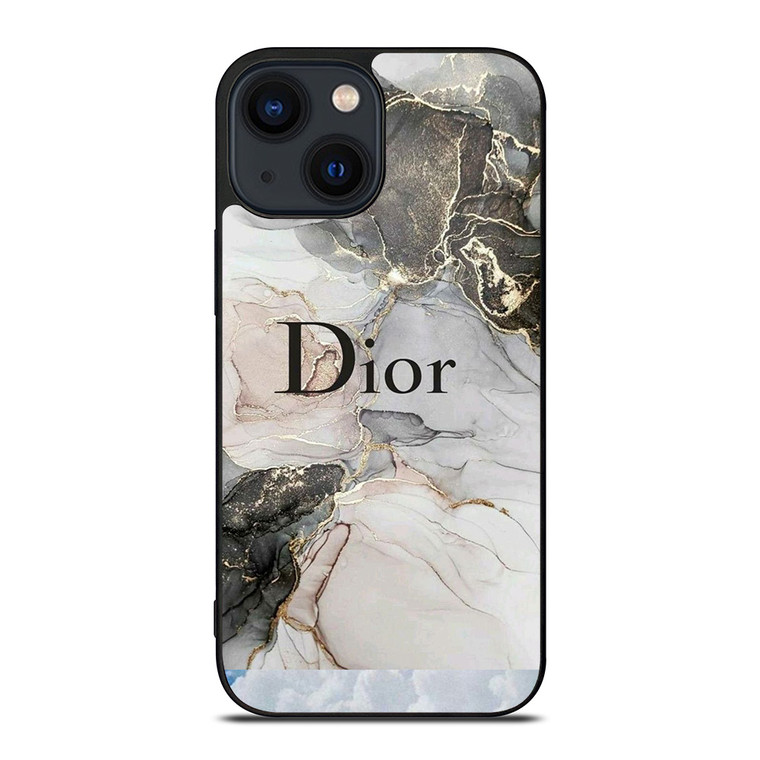 CHRISTIAN DIOR LOGO ICON ON MARBLE iPhone 14 Plus Case Cover