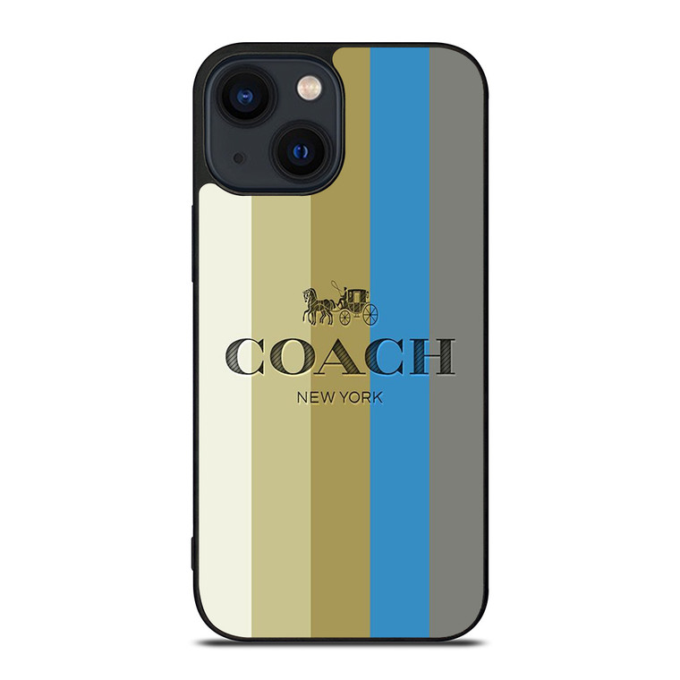 COACH NEW YORK LOGO STRIPE EMBLEM iPhone 14 Plus Case Cover