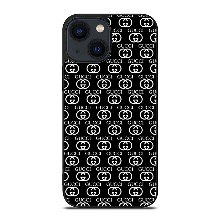 GUCCI COLLLAGE LOGO BLACK iPhone 14 Plus Case Cover