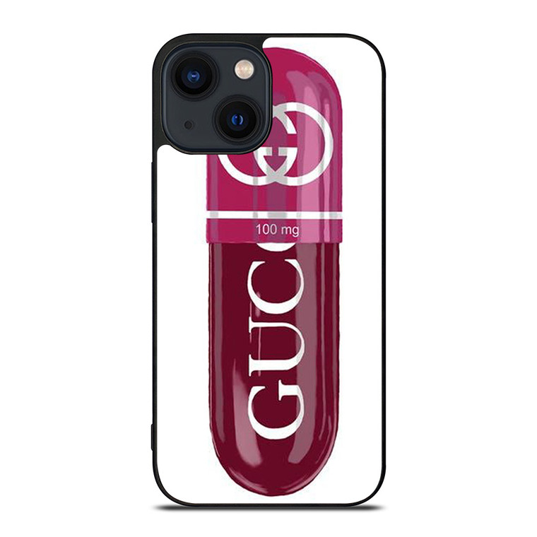 GUCCI LOGO 100 MG PINK DRUG ICON iPhone 14 Plus Case Cover