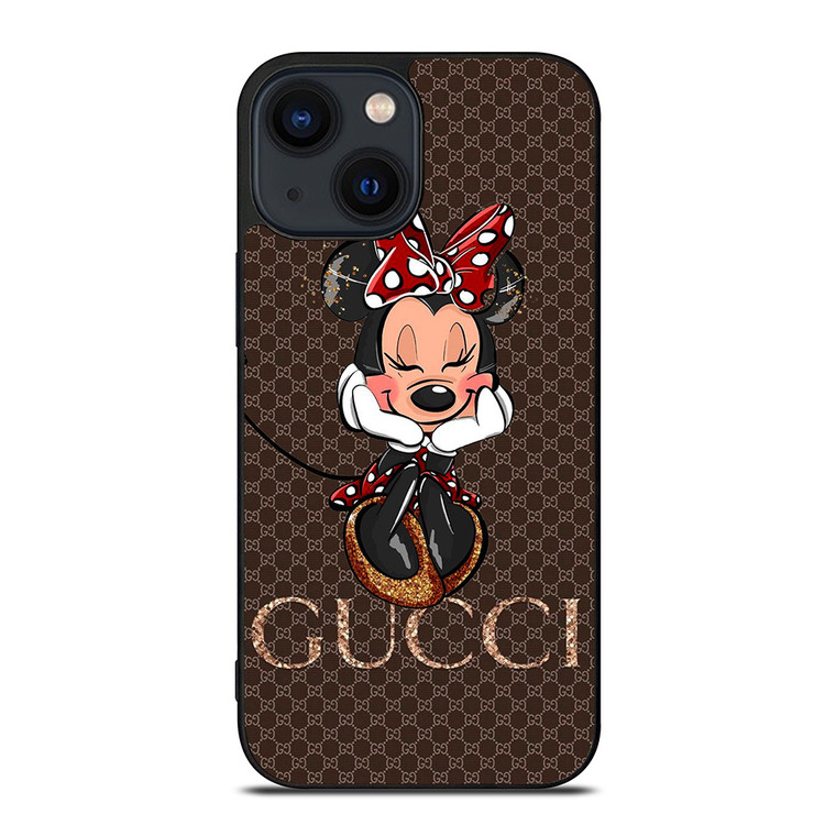 GUCCI LOGO BROWN MINNIE MOUSE DISNEY iPhone 14 Plus Case Cover