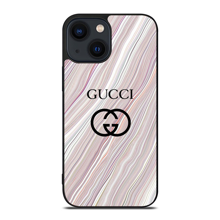 GUCCI LOGO EMBLEM ON MARBLE iPhone 14 Plus Case Cover