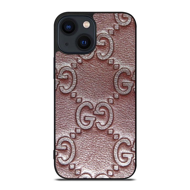GUCCI LOGO LEATHER ICON iPhone 14 Plus Case Cover