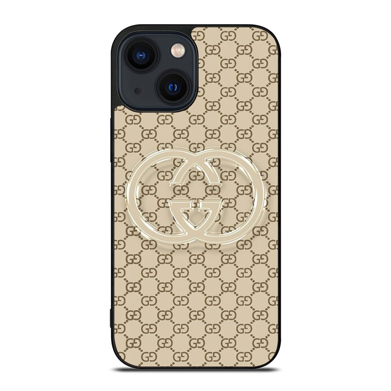 GUCCI PATTERN LOGO TRANSPARENT iPhone 14 Plus Case Cover