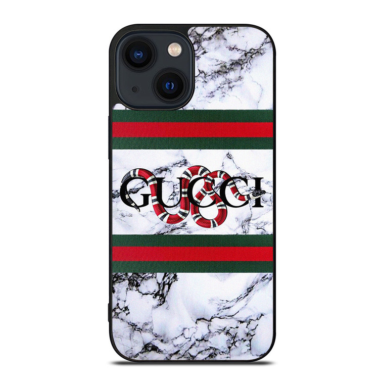 GUCCI SNAKE MARBLE LOGO iPhone 14 Plus Case Cover