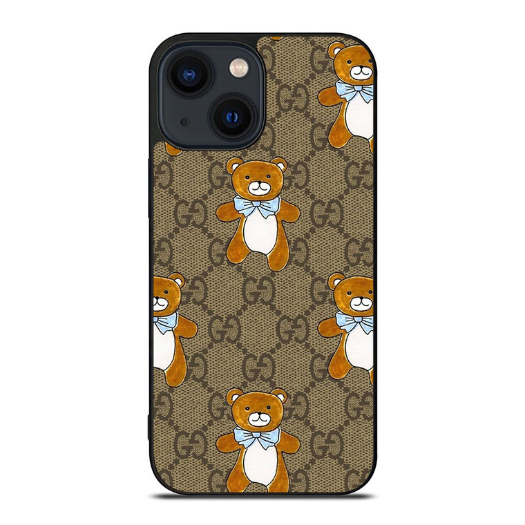 GUCCI TEDDY BEAR PATTERN iPhone 14 Plus Case Cover