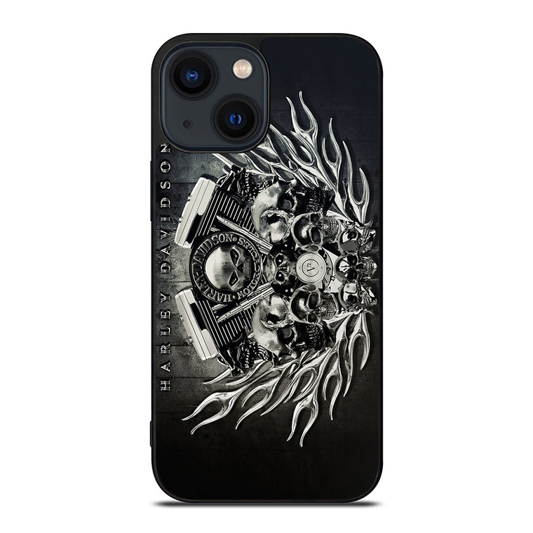 HARLEY DAVIDSON SKULL ENGINE iPhone 14 Plus Case Cover