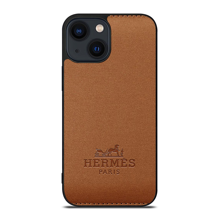 HERMES PARIS FASHION LOGO EMBLEM BROWN iPhone 14 Plus Case Cover