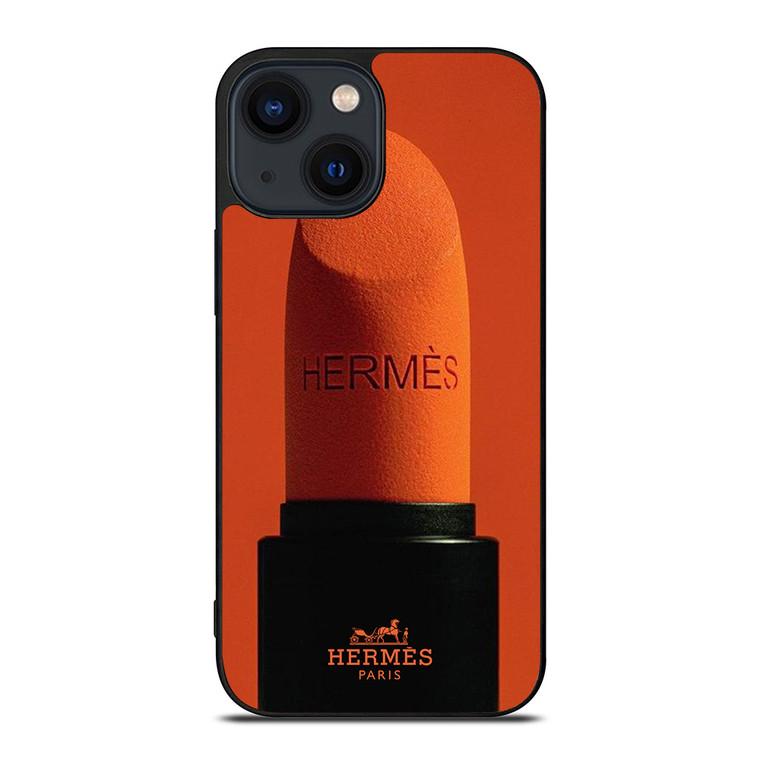 HERMES PARIS ORANGE LIPSTICK iPhone 14 Plus Case Cover