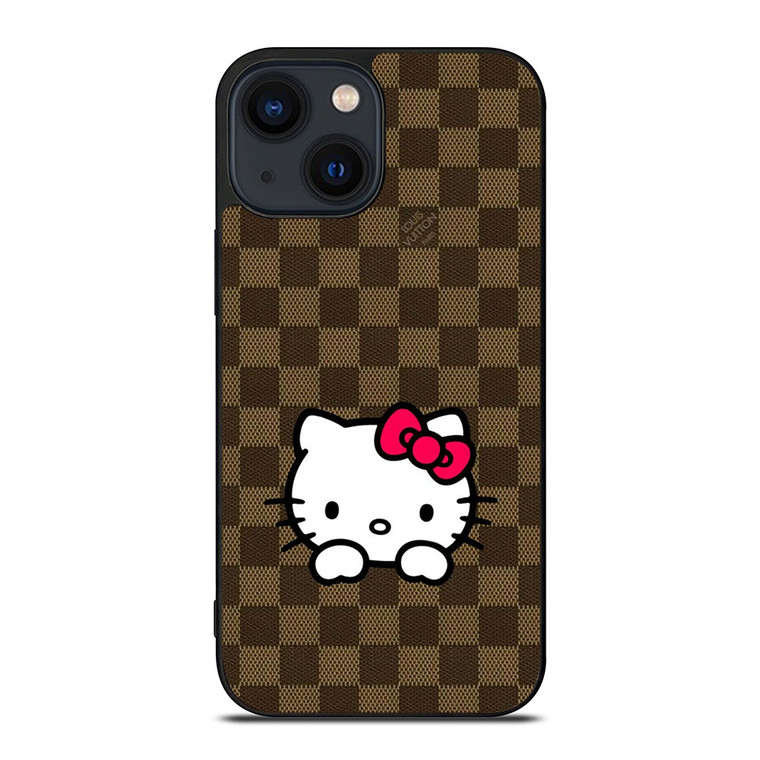 LOUIS VUITTON LOGO LV PATTERN HELLO KITTY iPhone 14 Plus Case Cover