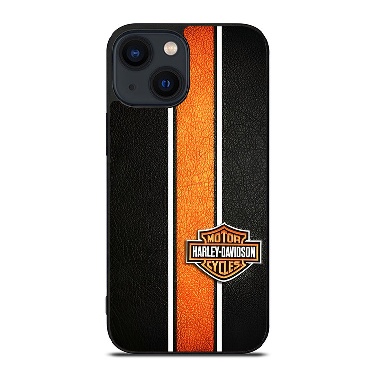 MARLEY DAVIDSON LOGO ON LEATHER iPhone 14 Plus Case Cover