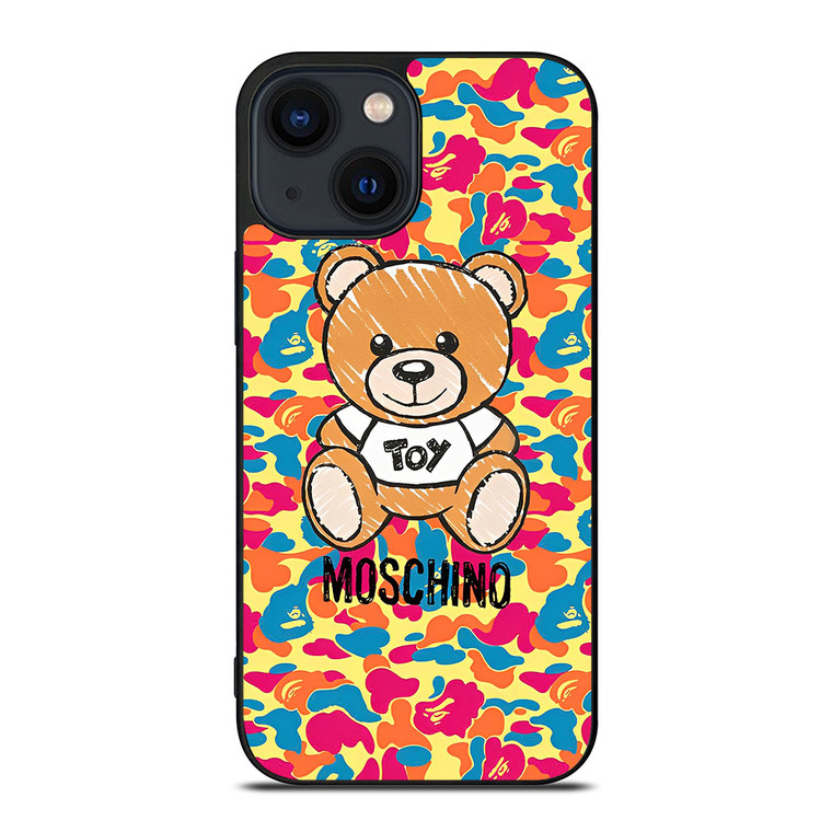 MOSCHINO X BAPE CAMO iPhone 14 Plus Case Cover MOSCHINO X BAPE CAMO iPhone 14 Plus Case Cover