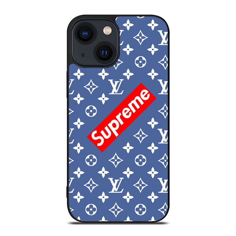 NEW SUPREME LOUIS VUITTON BLUE iPhone 14 Plus Case Cover