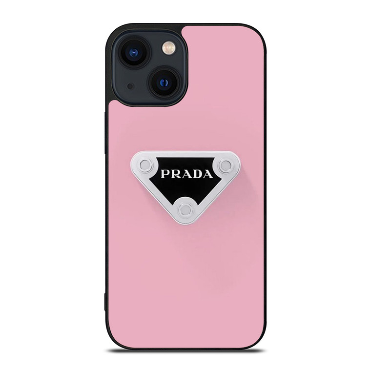 PINK PRADA LOGOEMBLEM iPhone 14 Plus Case Cover