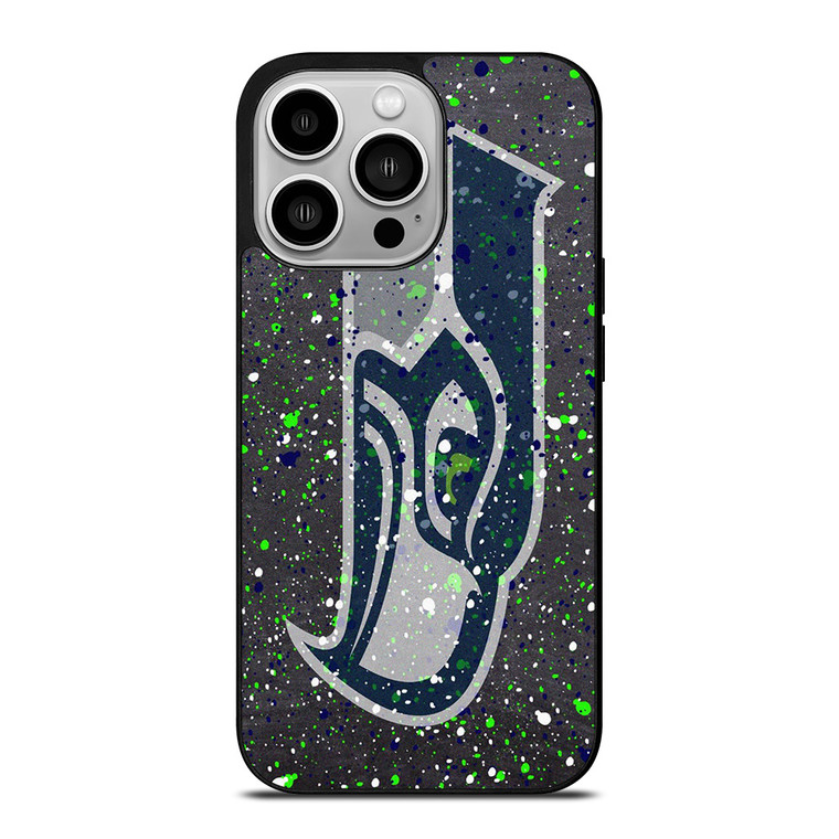 SEATTLE SEAHAWKS SPLASHED LOGO  iPhone 14 Pro Case Cover