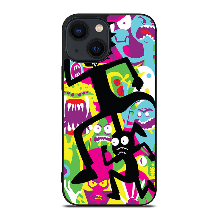 RICK AND MORTY COLORFUL ART iPhone 14 Plus Case Cover