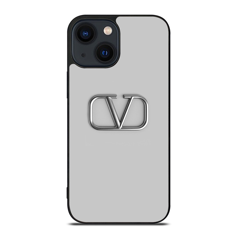 VALENTINO SILVER EMBLEM iPhone 14 Plus Case Cover VALENTINO SILVER EMBLEM iPhone 14 Plus Case Cover