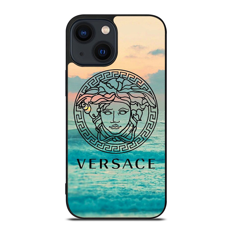 VERSACE LOGO BLUE SEA ICON iPhone 14 Plus Case Cover