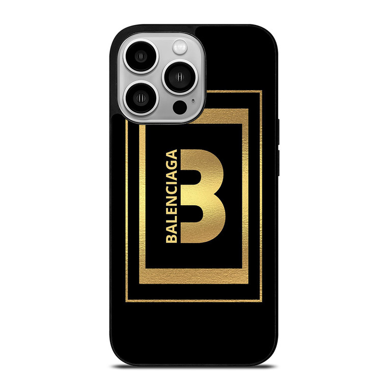 BALENCIAGA LOGO GOLD iPhone 14 Pro Case Cover