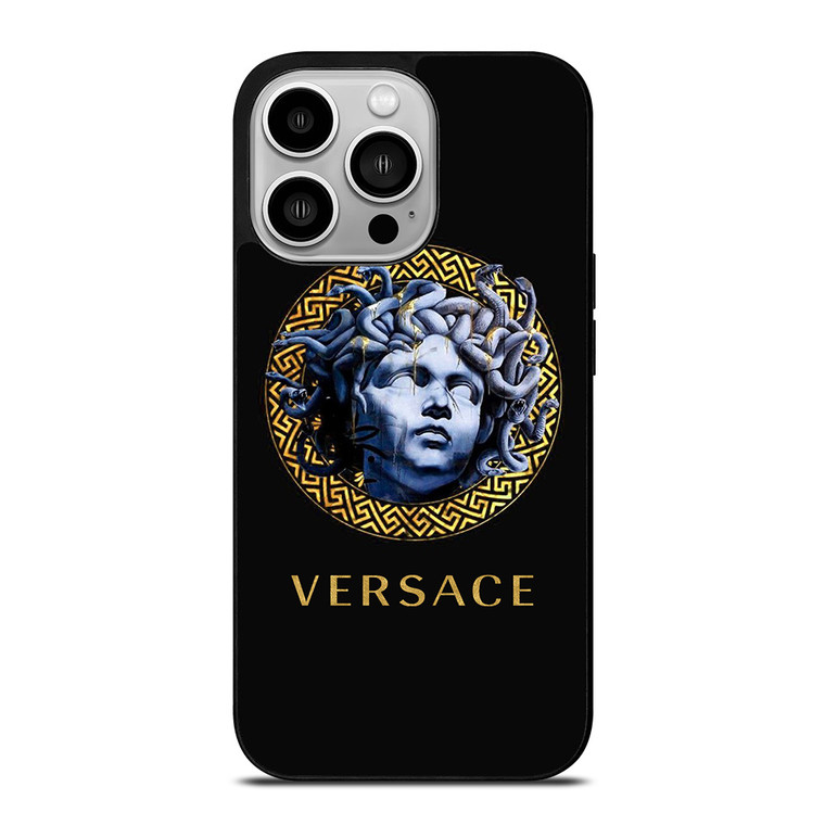 BLUE VERSACE MEDUSA LOGO iPhone 14 Pro Case Cover