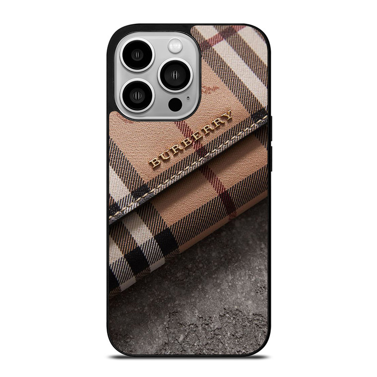 BURBERRY PATTERN ON WALLET iPhone 14 Pro Case Cover