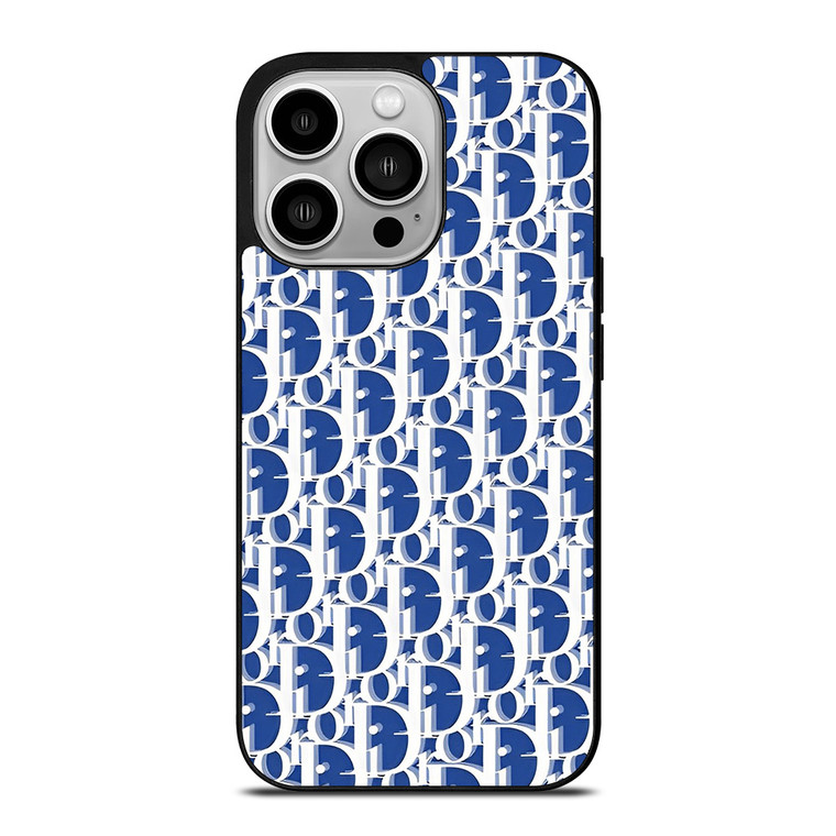 CHRISTIAN DIOR BLUE MONOGRAM iPhone 14 Pro Case Cover