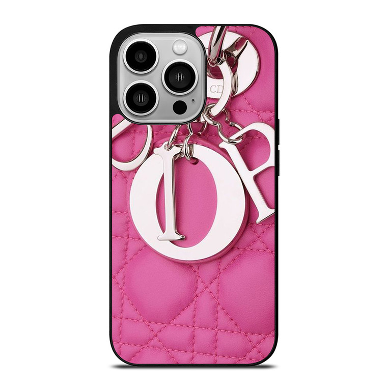 CHRISTIAN DIOR LOGO EMBLEM PINK iPhone 14 Pro Case Cover