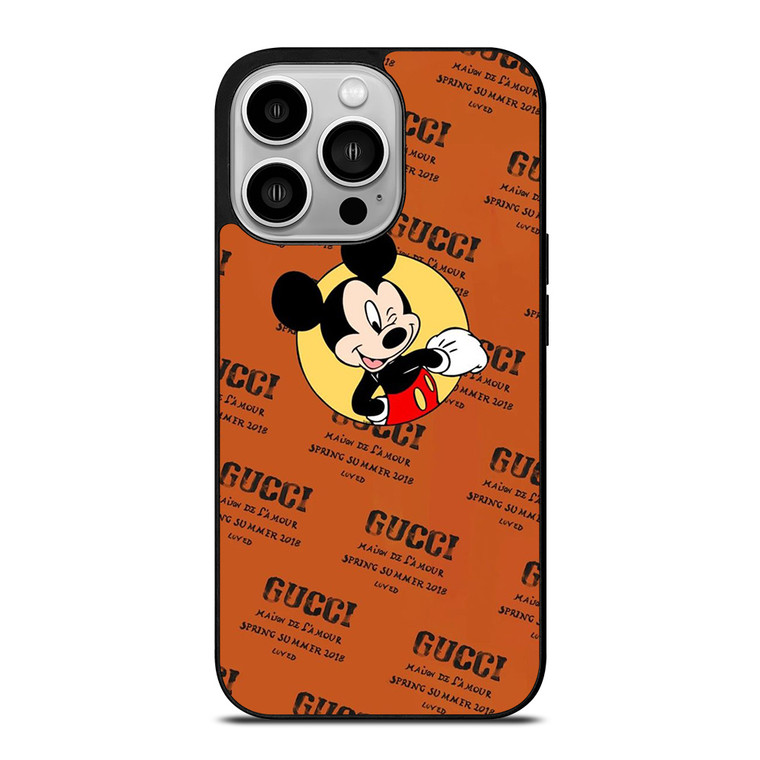 GUCCI LOGO PATTERN MICKEY MOUSE DISNEY SPRING SUMMER iPhone 14 Pro Case Cover