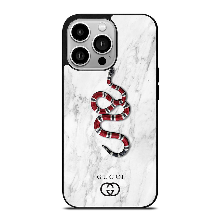 GUCCI LOGO SNAKE MARBLE iPhone 14 Pro Case Cover