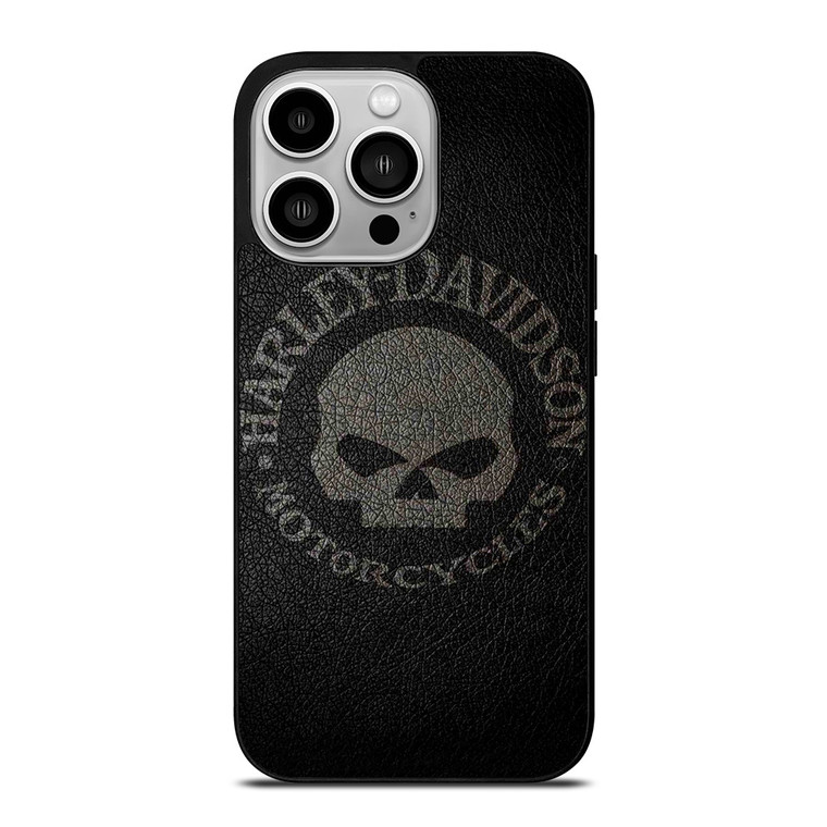 HARLEY DAVIDSON LOGO LEATHER iPhone 14 Pro Case Cover