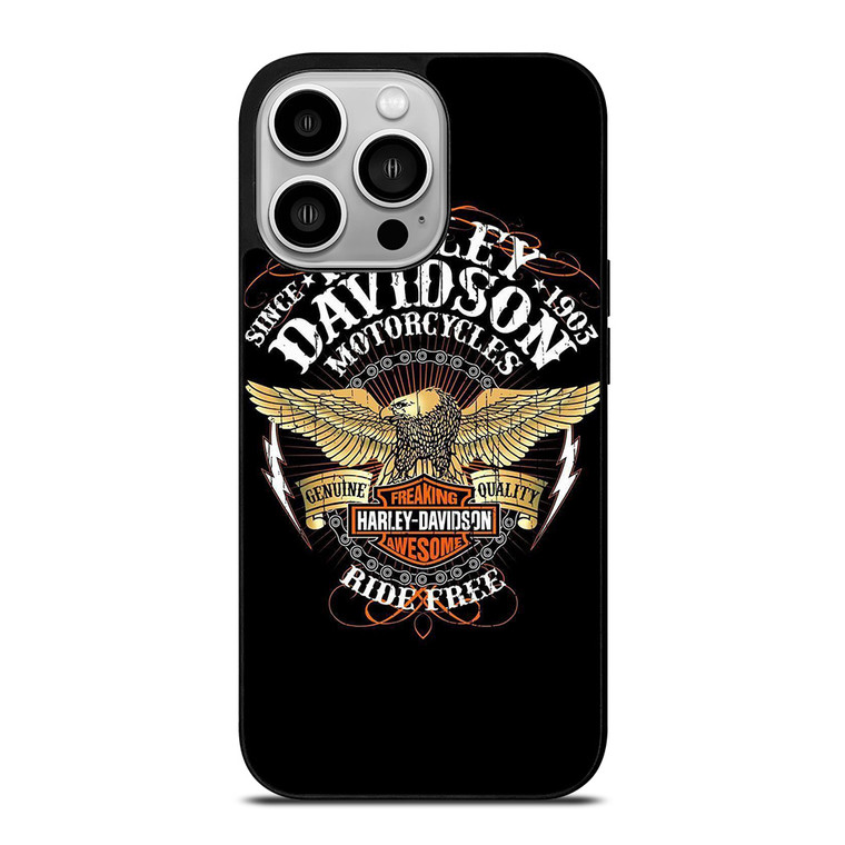 HARLEY DAVIDSON RIDE FREE iPhone 14 Pro Case Cover