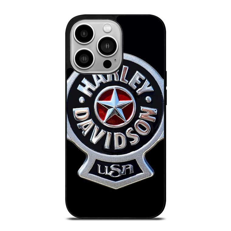 HARLEY DAVIDSON USA METAL EMBLEM iPhone 14 Pro Case Cover