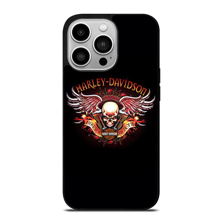 HARLEY DAVIDSON WING SKULL LOGO iPhone 14 Pro Case Cover